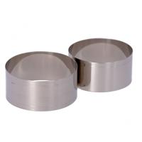 2 ronde roestvrijstalen kookringen.Diameter: 80 en 90 mm.Hoogte: 40 mm.