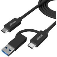 Akasa AK-CBUB65-10BK USB-kabel 1 m USB C USB A/USB C Zwart
