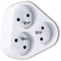 Stopcontact Splitter 3680W - 3-Voudige Verdeelstekker - Mat Wit Kunststof - Aigi Adilo