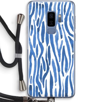 Blauwe nerven: Samsung Galaxy S9 Plus Transparant Hoesje met koord