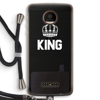 King zwart: Motorola Moto Z Force Transparant Hoesje met koord