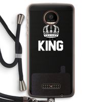 King zwart: Motorola Moto Z Force Transparant Hoesje met koord King zwart: Motorola Moto Z Force Transparant Hoesje met koord