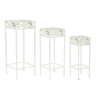 Set van 3 tafels Home ESPRIT Wit 30 x 30 x 70 cm (3 Onderdelen)