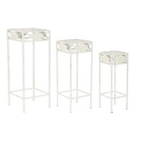 Set van 3 tafels Home ESPRIT Wit 30 x 30 x 70 cm (3 Onderdelen)