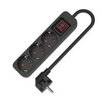 3-voudige Stekkerdoos met Schakelaar TM Electron 3680 W Zwart (1,5 m)