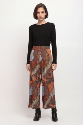 Wijde broek met print - RED - S