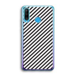 Strepen zwart-wit: Huawei P30 Lite Transparant Hoesje