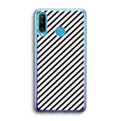Strepen zwart-wit: Huawei P30 Lite Transparant Hoesje