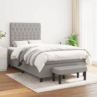 Boxspring met matras stof lichtgrijs 120x200 cm