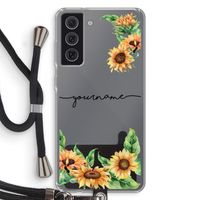 Zonnebloemen: Samsung Galaxy S21 FE Transparant Hoesje met koord Zonnebloemen: Samsung Galaxy S21 FE Transparant Hoesje met koord