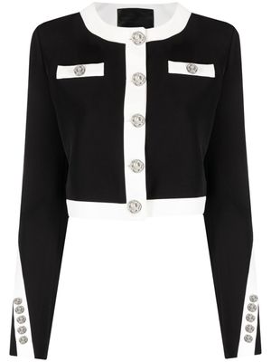 Philipp Plein veste bicolore boutonnée - Noir