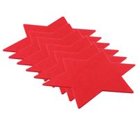 Ster placemat - Set van 12x stuks - rood - kunststof - 25 cm - kerstdecoratie - tafeldecoratie - ker