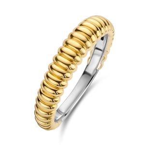 TI SENTO-Milano 12218SY Ring Ribbel zilver goudkleurig Maat 54