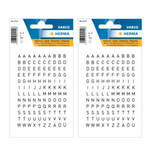 Stickers alfabet plak letters - 480x stuks - zwart/transparant - 5 mm - stickervel