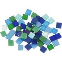 Mozaiek tegels - 395x stuks - groen/blauw - 5 x 5 mm - kunsthars - steentjes - mozaieken