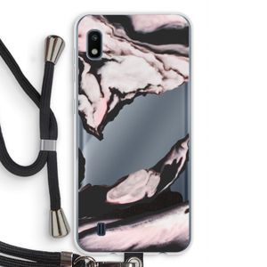 Roze stroom: Samsung Galaxy A10 Transparant Hoesje met koord