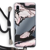 Roze stroom: Samsung Galaxy A10 Transparant Hoesje met koord Roze stroom: Samsung Galaxy A10 Transparant Hoesje met koord