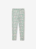 Gedrukte bloemen sport legging voor meisjes ecru