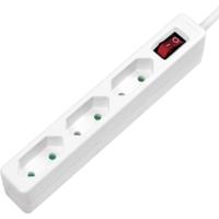 LogiLink LPS230 Stekkerdoos met schakelaar 3-voudig Wit Contourstekker 1 stuk(s)