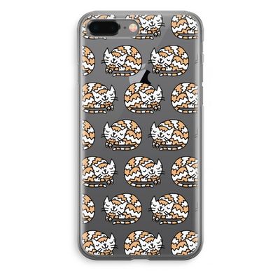 Slapende poes: iPhone 8 Plus Transparant Hoesje