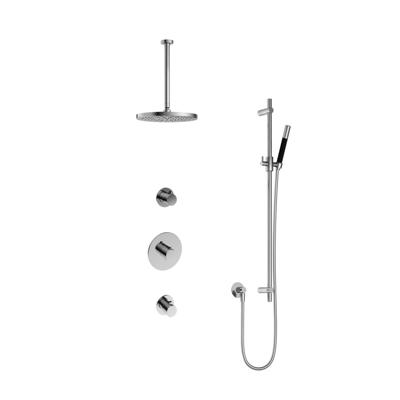 Hotbath Cobber - Inbouw Regendoucheset - Chroom - 2 Stopkranen - Thermostatisch - Plafondbuis 30 cm - Hoofddouche 300 mm - Staafhanddouche - Glijstang 900 mm - Waterbesparend