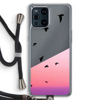 Fly away: Oppo Find X3 Transparant Hoesje met koord