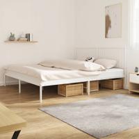 Bedframe met hoofdbord metaal wit 183x213 cm