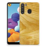 Samsung Galaxy A21 | Bumper Hoesje | Licht Hout