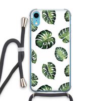 Tropische bladeren: iPhone XR Transparant Hoesje met koord Tropische bladeren: iPhone XR Transparant Hoesje met koord