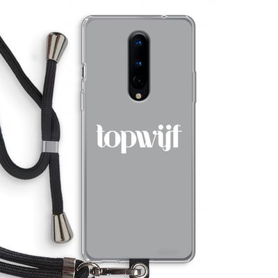 Topwijf Grijs Wit: OnePlus 8 Transparant Hoesje met koord