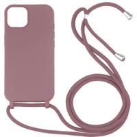iPhone 12 Pro Max hoesje - Backcover - Koord - Softcase - Flexibel - TPU - Oudroze