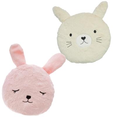Dieren sierkussens kinderkamer - roze konijn en konijn - 30 cm - polyester