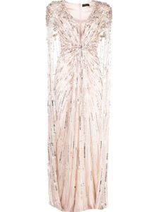 Jenny Packham cape Lotus Lady à ornements de sequins - Rose