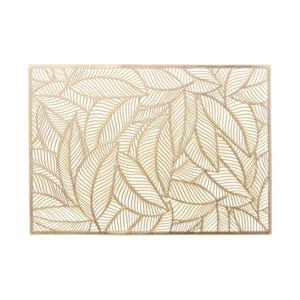 Placemat Nissa - 6x - goud blad motief - 30 x 45 cm - onderlegger