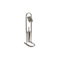 Toiletborstel/wc-borstel met rol-houder chrome metaal 78 cm