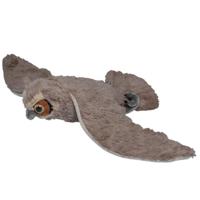 Nature Planet Knuffeldier Oehoe uil - zachte pluche stof - vliegend - grijs - 70 cm