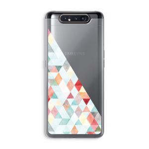 Gekleurde driehoekjes pastel: Samsung Galaxy A80 Transparant Hoesje