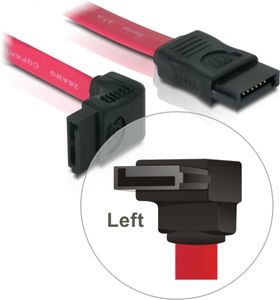 Delock 84220 SATA 3 Gb/s Kabel recht naar boven haaks 50cm rood