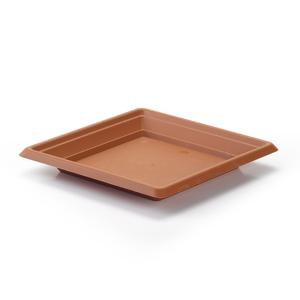 Plasticforte Opvangschaal - terracotta bruin - vierkant - voor pot van 25 cm - kunststof