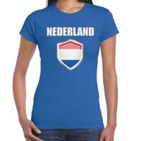 Verkleed T-shirt voor dames - blauw - Nederland landen supporters - fan - aanmoedigen