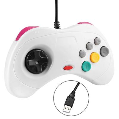 USB-Computer spel handvat Controller voor Sega Saturn (wit)