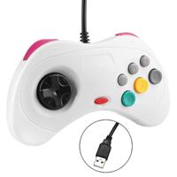 USB-Computer spel handvat Controller voor Sega Saturn (wit)