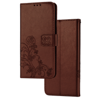 Xiaomi Redmi Note 11S hoesje - Bookcase - Pasjeshouder - Portemonnee - Bloemenprint - Kunstleer - Bruin