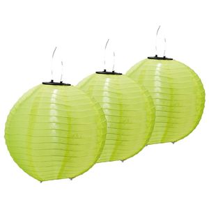 3x stuks Groene solar party lampionnen 30 cm