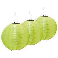 3x stuks Groene solar party lampionnen 30 cm