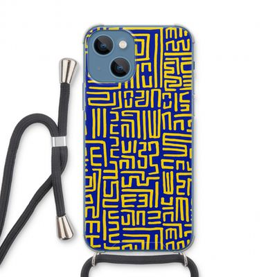 Majorelle Blue Print: iPhone 13 Transparant Hoesje met koord