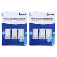Concorde Badkamer ophanghaakjes - 6x stuks - kunststof - wit - zelfklevend