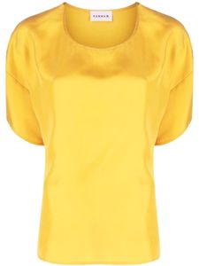 P.A.R.O.S.H. blouse en soie à manches courtes - Jaune