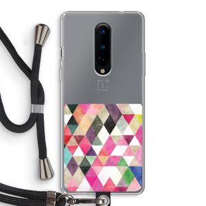 Gekleurde driehoekjes: OnePlus 8 Transparant Hoesje met koord