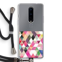 Gekleurde driehoekjes: OnePlus 8 Transparant Hoesje met koord